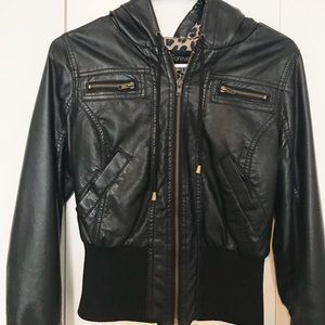 Forever 21 Cropped Black Faux Leather Jacket